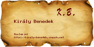 Király Benedek névjegykártya