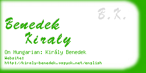 benedek kiraly business card