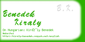 benedek kiraly business card